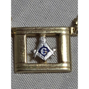 Vintage Swank Masonic Freemason Tie Clip Bar Gold Tone